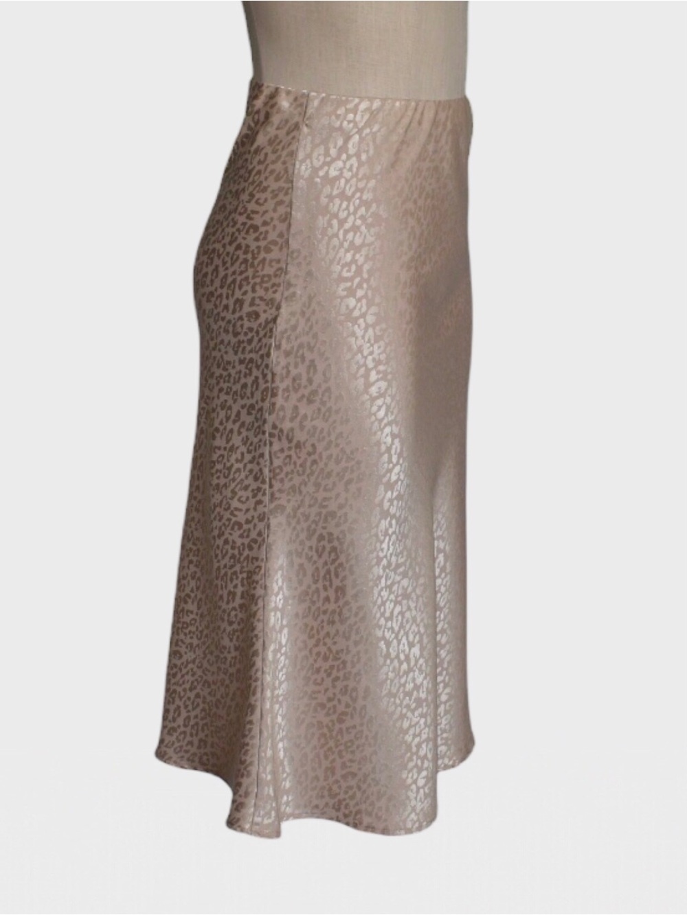Audrey 3+1 Leopard Satin Slip Skirt - Picture 2 of 5